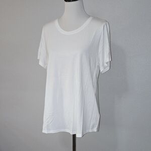 LOGO by Lori Goldstein Soft White Short Sleeve Tee